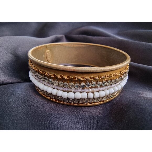 Rare Find Vintage MIRIAM HASKELL Signed 1930s Bangle Bracelet Bronze Toned - Picture 2 of 4